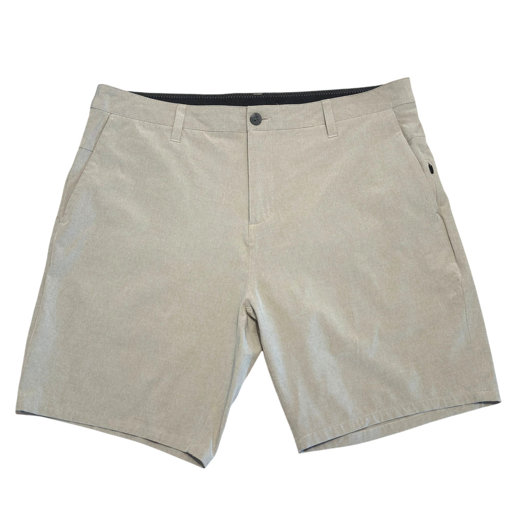 Vuori AIM Shorts V368 Mens 36 Stretch Performance Flat Front Khaki Athletic Golf